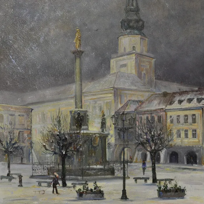 Kroměřížské náměstí v zimě